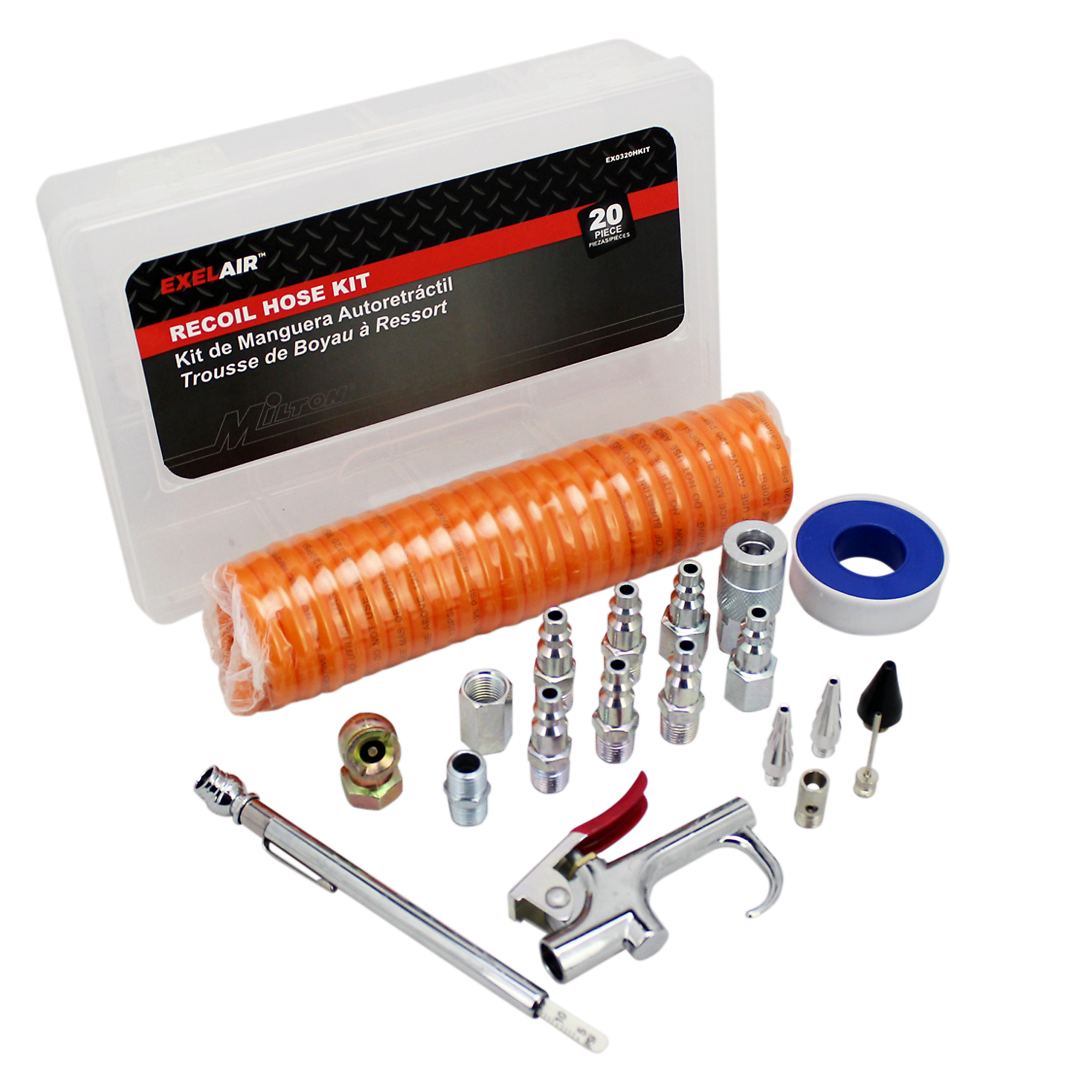 Milton Exelair 20 Piece Air Compressor Accessory Kit, 150 PSI, Model# EX0320HKIT